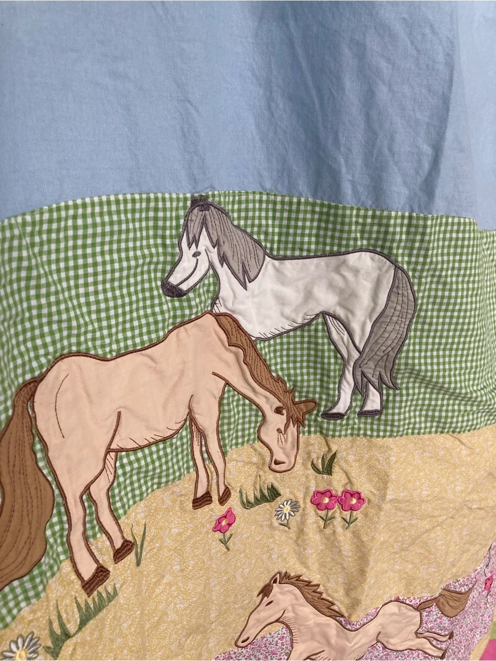 Kids Company Store Girls Embroidered Horse Shower Curtain 72x72 cotton